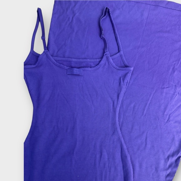 💜 SKIMS Soft Lounge Long Slip Dress | Purple/Tanzanite XXS NWOT Ribbed Maxi - Picture 7 of 7